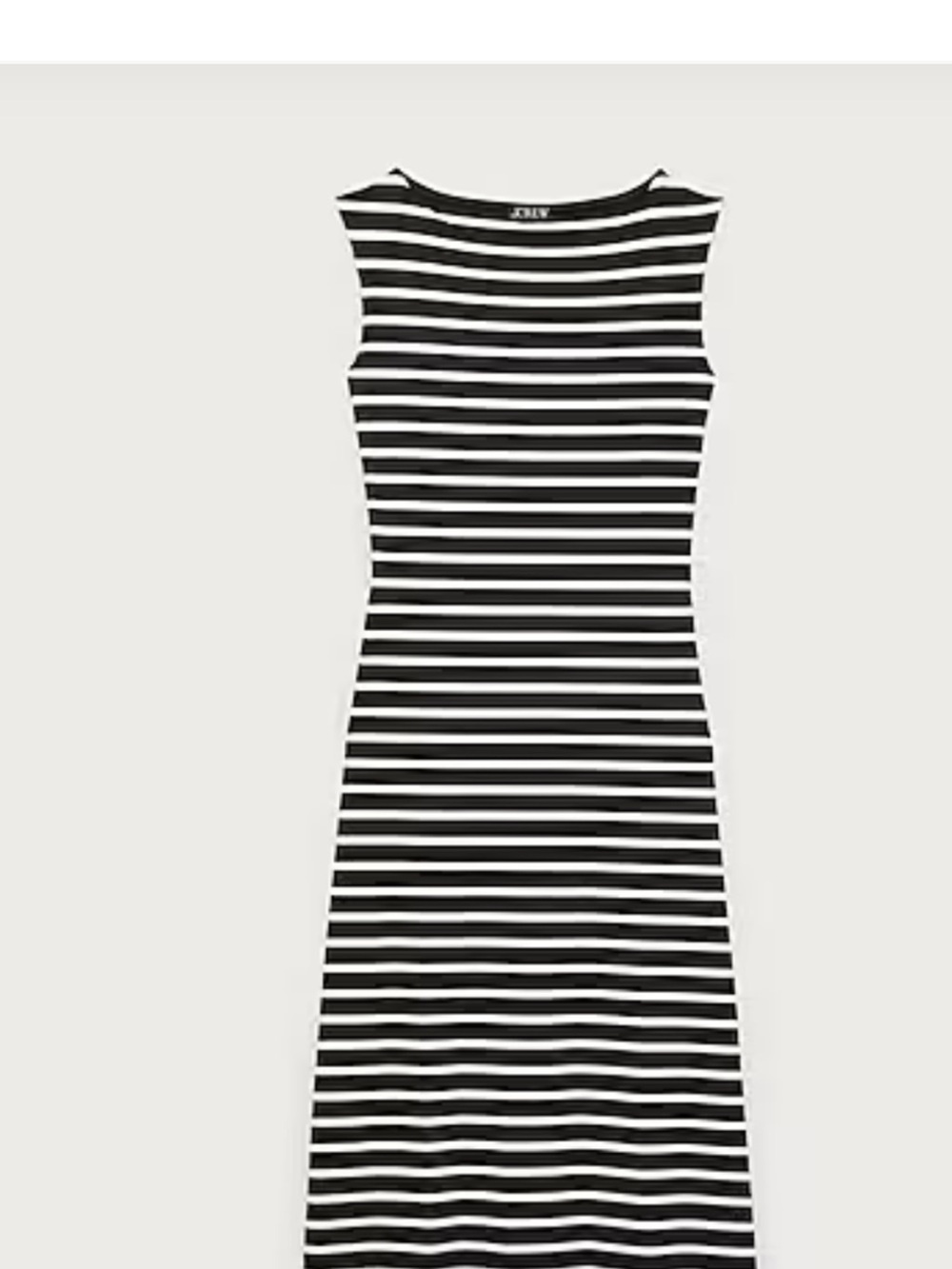 J. Crew Black & White Striped Sleeveless Maxi Dress